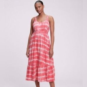 Gap Size 16 Pink and White Tie Dye Midi Dress